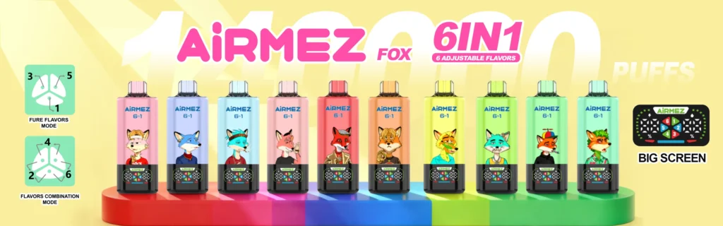 Airmez Fox 140K Puffs 使い捨てVAPE フレーバー・パッケージ画像