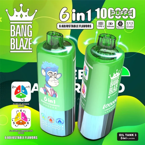 Bang Blaze 100K Puffs 使い捨てVAPE フレーバー・パッケージ画像