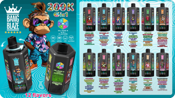 BANG BLAZE 200K Puffs 使い捨てVAPE フレーバー・パッケージ画像