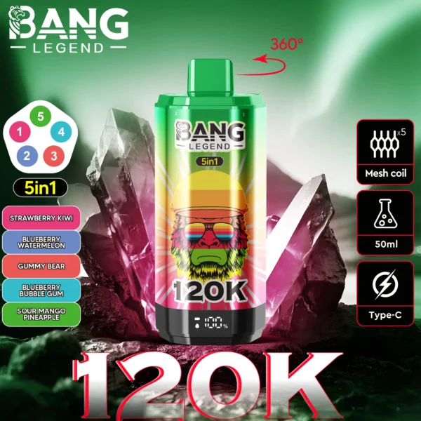 Bang Legend 120K Puffs 使い捨てVAPE フレーバー・パッケージ画像