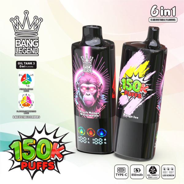 Bang Legend 150K Puffs 使い捨てVAPE フレーバー・パッケージ画像